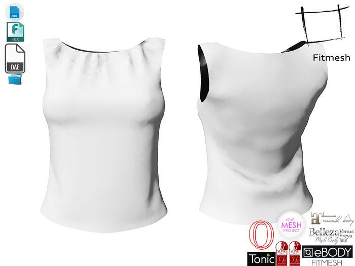 Dae Obj FBX Women's Sleeveless Top for Maitreya, Slink, Belleza, Ocacin