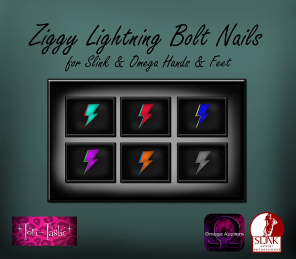 *Tori-Tastic* Ziggy Lightning Bolt Nails For Slink & Omega
