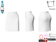 Dae Obj FBX Women's Knee up Length Pencil Skirt for Maitreya, Slink, Belleza, Ocacin