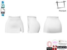 Dae Obj FBX Women's High Waist Mini Skirt With Side Slit for Maitreya, Slink, Belleza