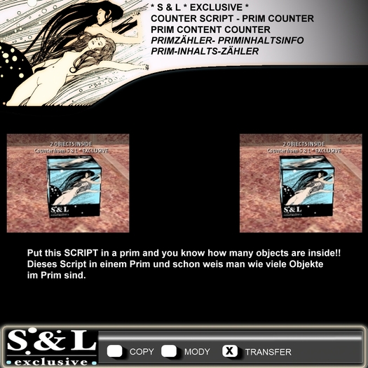 * S & L * EXCLUSIVE * COUNTER SCRIPT - PRIM COUNTER - PRIM CONTENT COUNTER