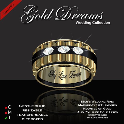 Exquisite Gold Dreams Man's Wedding Ring