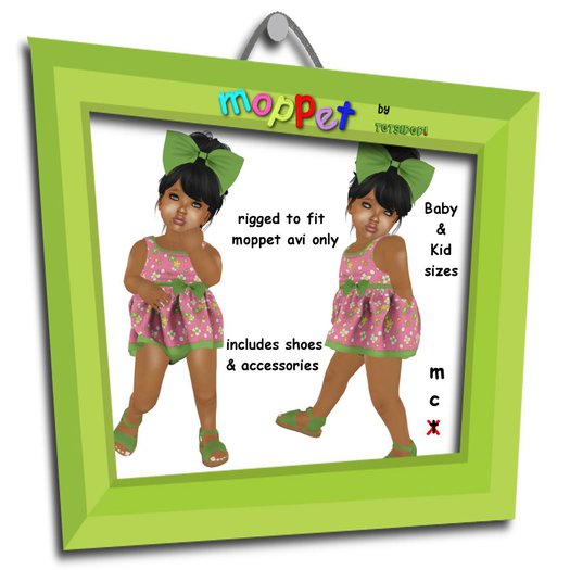 Moppet Pink Flower Diaper Dress Set