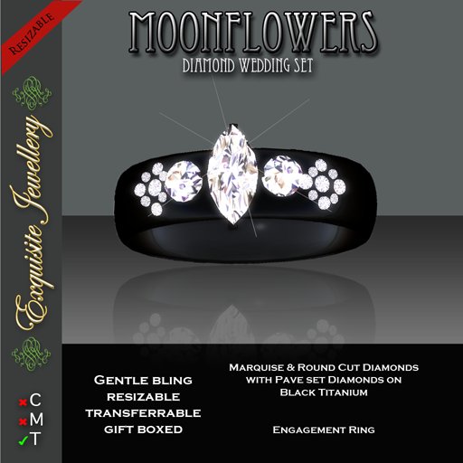 Exquisite Moonflowers Wedding Set Gift Box