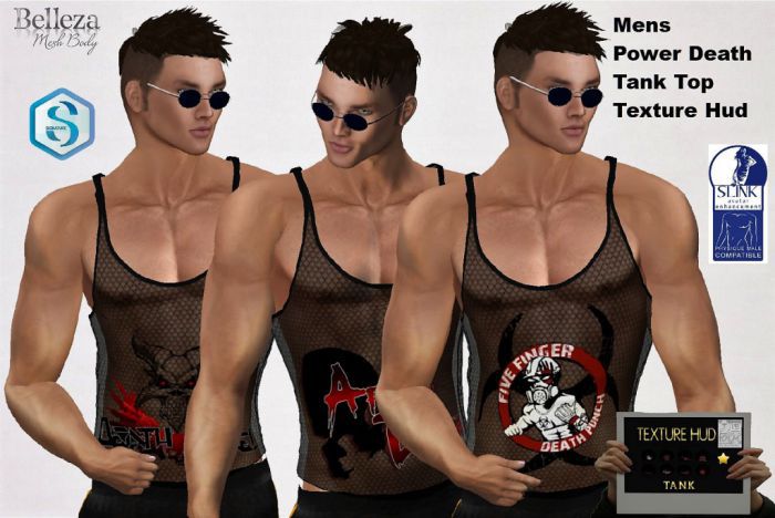 Mens Power Death Tank Top Texture Hud