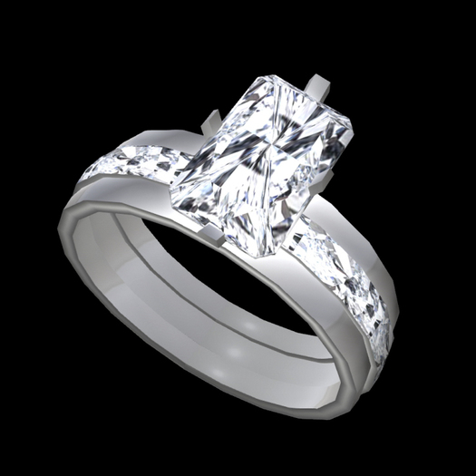 Mesh Emerald Cut Engagement Ring