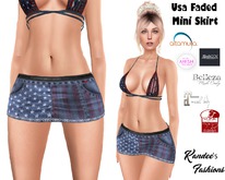 USA Faded Mini Skirt