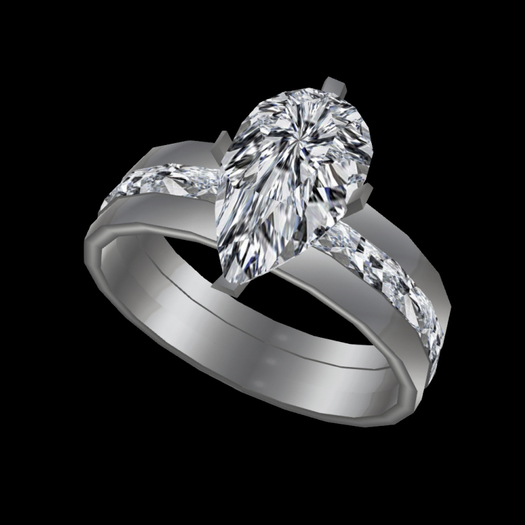Mesh Pear Cut Diamond Engagement Ring