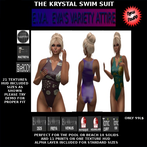 Krystal Swim suit by E.V.A.'S