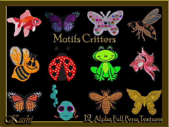 !Kushi! MotifsCRITTERS Textures -WEAR TO UNPACK