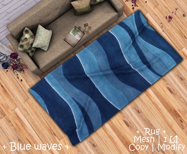 WIB - Mesh Rug - Blue Waves