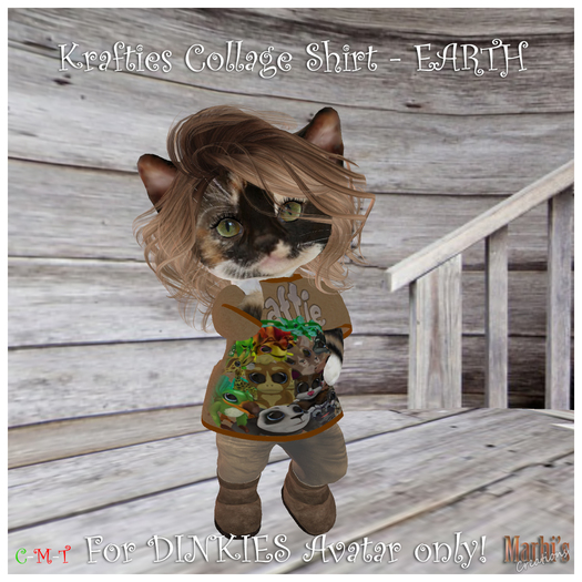 *MC*  DINKIES SHIRT - Krafties Collage EARTH (boxed)