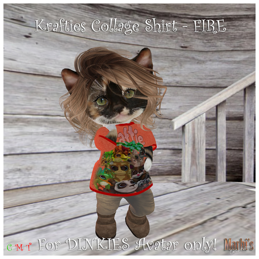 *MC*  DINKIES SHIRT - Krafties Collage FIRE (boxed)