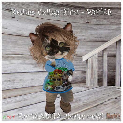 *MC*  DINKIES SHIRT - Krafties Collage WATER (boxed)