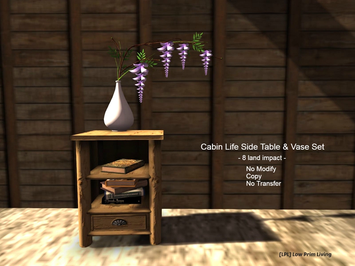 Cabin Life Side Table & Vase Set - Texture changeable vase