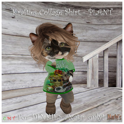 *MC*  DINKIES SHIRT - Krafties Collage PLANT (boxed)