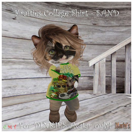 *MC*  DINKIES SHIRT - Krafties Collage (SAND)