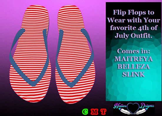 ~NHD~ American Ice Flip Flops