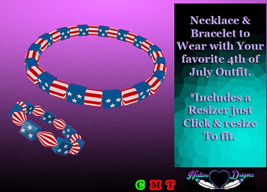 ~NHD~ American Ice Necklace & Bracelet Set