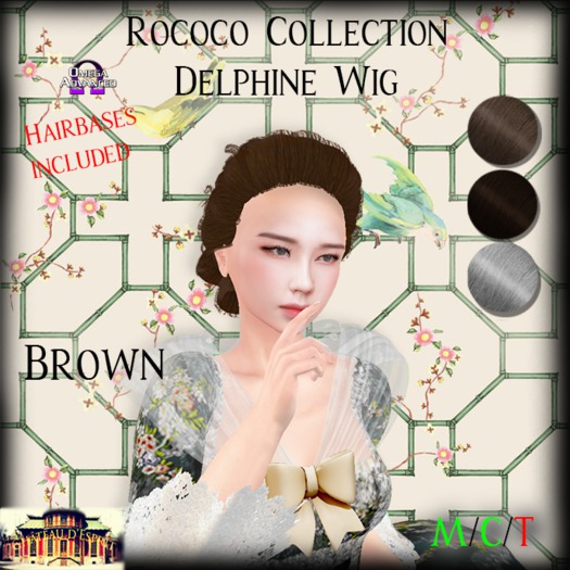 ~CdE~ Rococo Delphine BROWN Wig (attach to unpack)