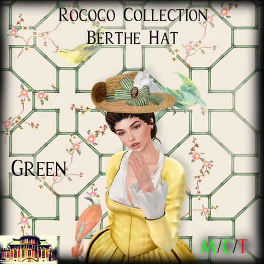 ~CdE~ Rococo Berthe GREEN Hat