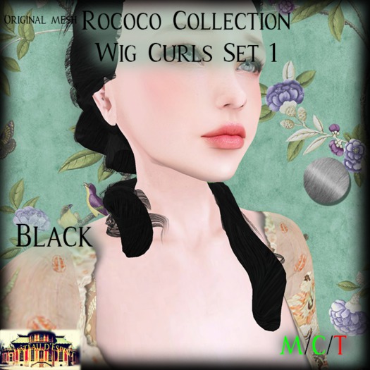 ~CdE~ Rococo Wig Curls Set 1 BLACK