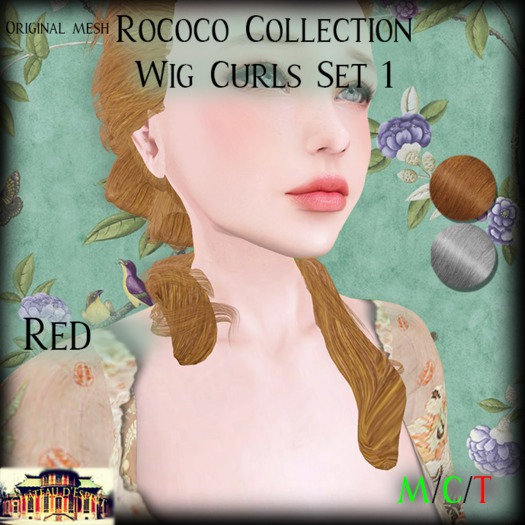 ~CdE~ Rococo Wig Curls Set 1 RED