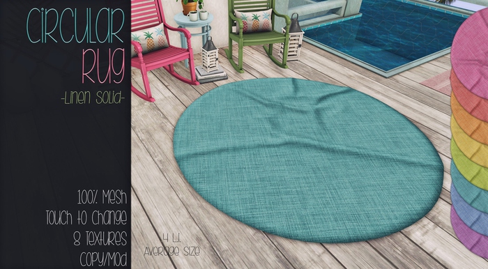 [QE Home] Circular Rug -Summer Linen- Solids