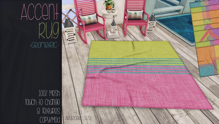 [QE Home] Accent Rug -Summer Linen- Geometric 