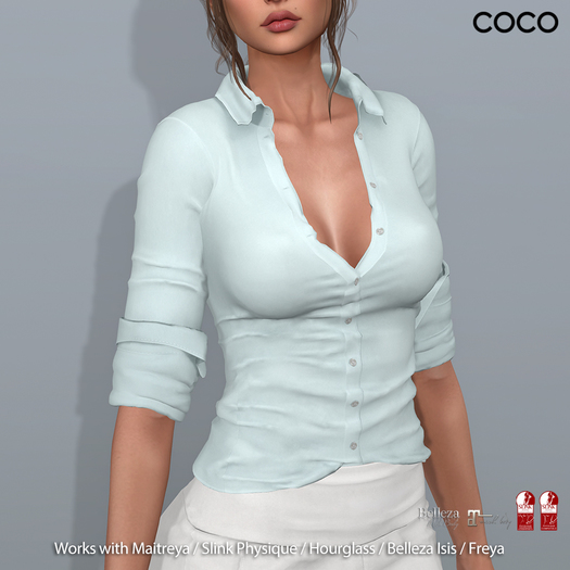 *COCO*_StretchCottonShirt_PaleBlue