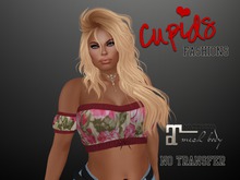 *CF* Off Shoulder Halter MAITREYA Pink Floral Trimmed