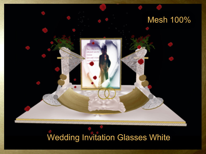 Wedding Invitation Glasses White