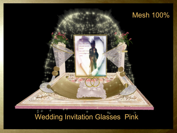 Wedding Invitation Glasses  Pink