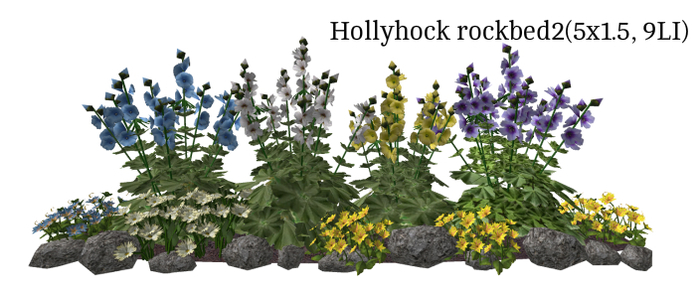 Hollyhock rockbed2(5x1.5, 9LI)