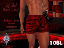 Red Skull Beach Shorts