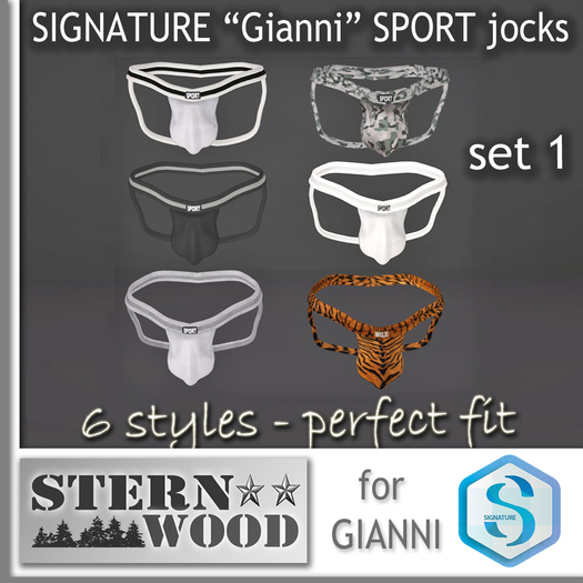 Second Life Marketplace - SIGNATURE Gianni Sport Jocks - 6 pcs - set 1