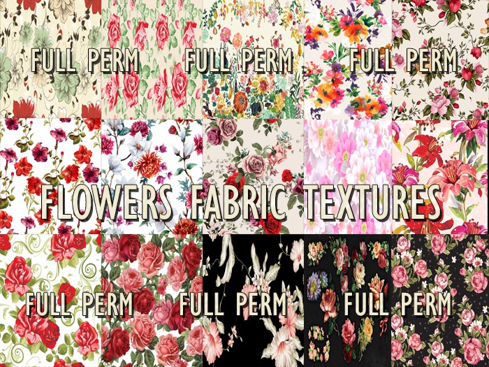 18 Flowers Fabric Textures