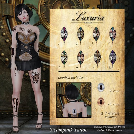{Luxuria} 5.Steampunk Tattoo -  gold 1