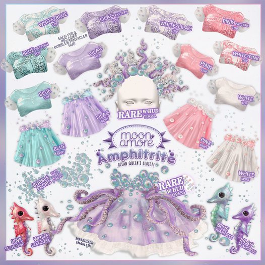 :Moon Amore: Amphirtrite Top - White/Lilac (S)