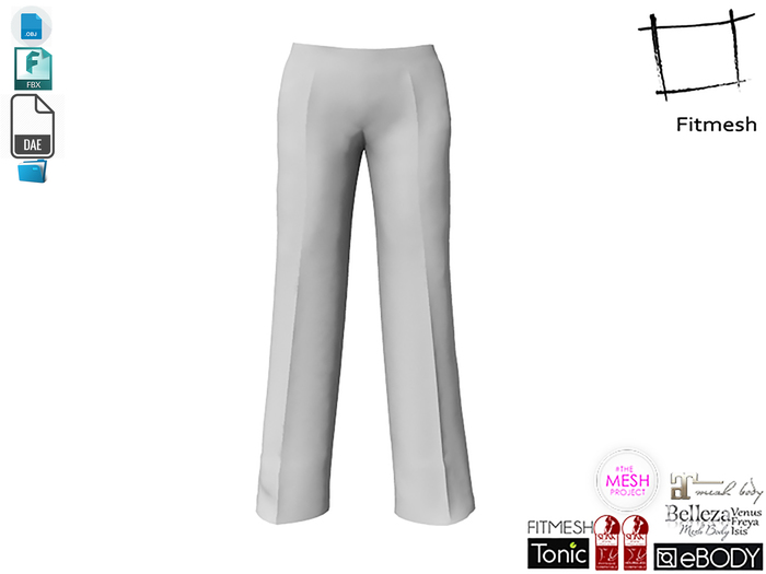 Dae Obj FBX Women's Classic Pants Kit for Maitreya, Slink, Belleza, Ebody, Tonic, TMP