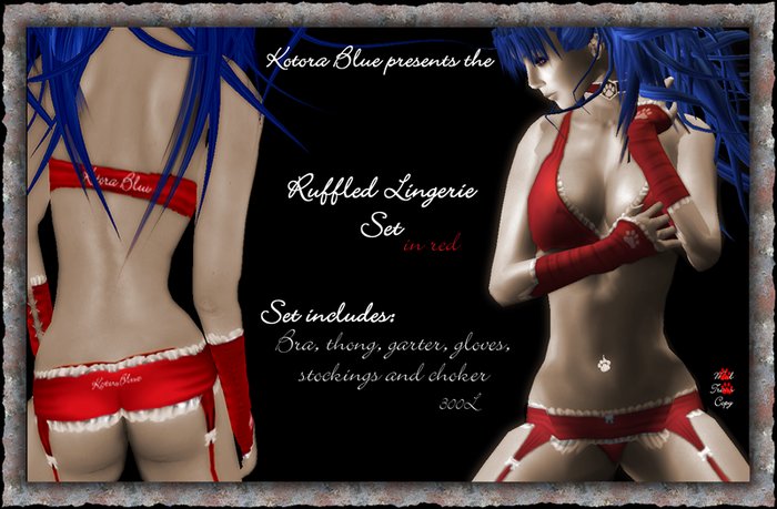 Kotora Red Ruffle Lingerie Set
