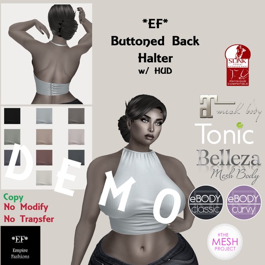 *EF* Buttoned back Halter Demo