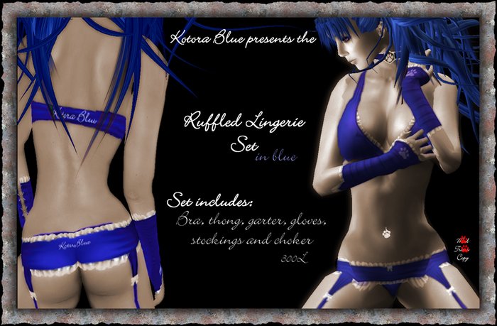 Kotora Blueberry Ruffle Lingerie Set