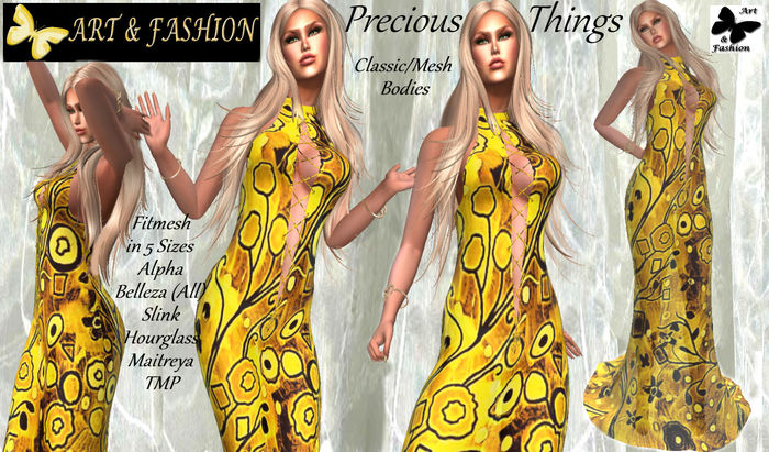 ART & FASHION - PRECIOUS THINGS LONG DRESS