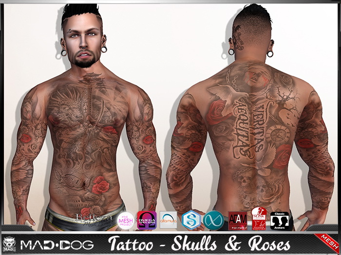 [ HUD ] MAD Tattoo Applier - Roses & Skulls ( Full Body )