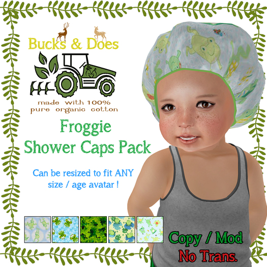 [Bucks & Does] Froggie shower caps