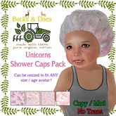 [Bucks & Does] Unicorns shower cap pack
