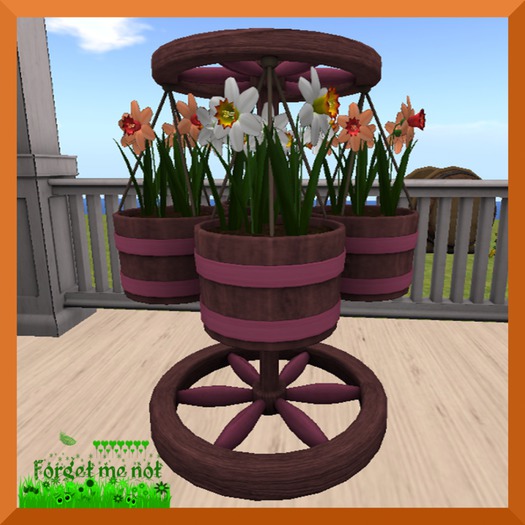 F.G.M.N/Wheel Planter With Daffidil
