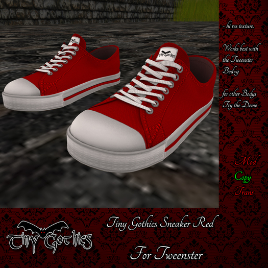 Tiny Gothics Tweenster Sneakers  Red
