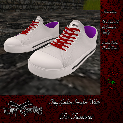 Tiny Gothics Tweenster Sneakers  White